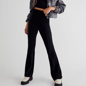 Free People Slim Pull-On Velvet Flare Pants